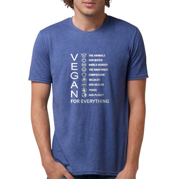 CafePress - VEGAN FOR EVERYTHING T Shirt - Mens Tri-blend T-Shirt
