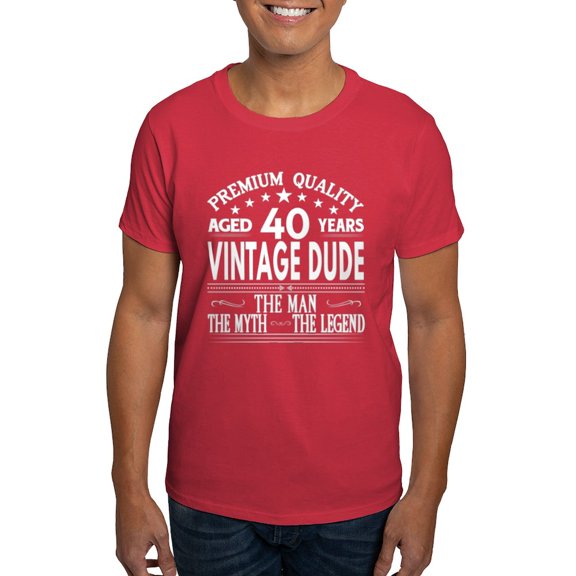 CafePress - VINTAGE DUDE AGED 40 YEARS T Shirt - Men's Classic Graphic Cotton T-Shirt