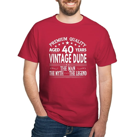 CafePress - VINTAGE DUDE AGED 40 YEARS T Shirt - Men's Classic Graphic Cotton T-Shirt