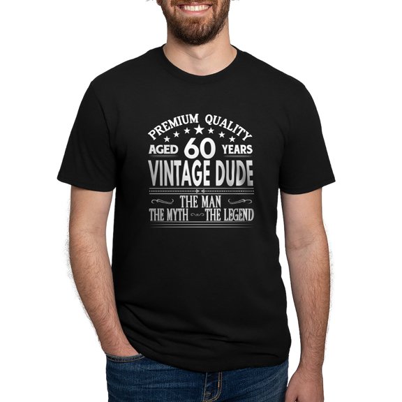 CafePress - VINTAGE DUDE AGED 60 YEARS Men's Deluxe T Shirt - Mens Tri-blend T-Shirt