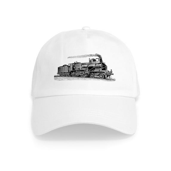 CafePress - VINTAGE TRAINS Cap - Adjustable 100% Brushed Unisex Casual Cotton Baseball Cap, Beige, 1