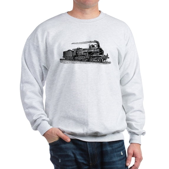 CafePress - VINTAGE TRAINS Sweatshirt - Crew Neck Sweatshirt