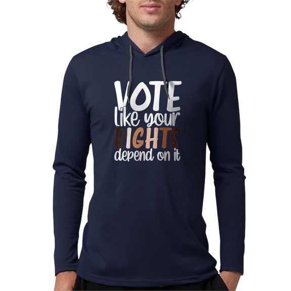 CafePress - VOTE Like Your Rights Depend O Long Sleeve T Shirt - Mens Hooded Shirt