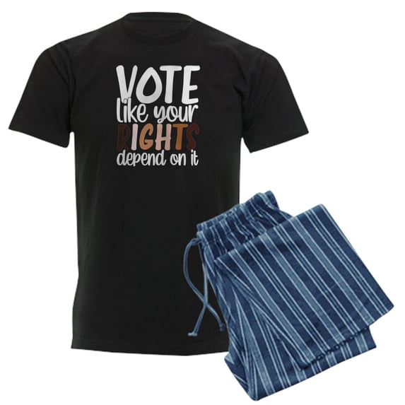 CafePress - VOTE Like Your Rights Depend On It Pajamas - Men's Dark Loose Fit Cotton Pajama Set