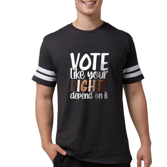 CafePress - VOTE Like Your Rights Depend On It T Shirt - Mens Football Shirt