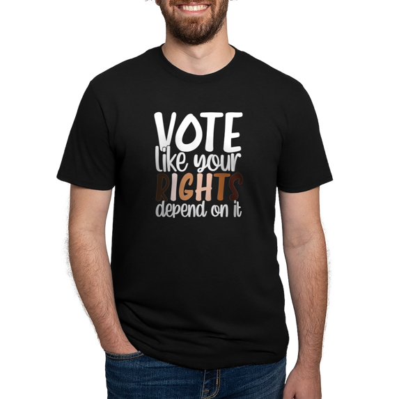 CafePress - VOTE Like Your Rights Depend On It T Shirt - Mens Tri-blend T-Shirt