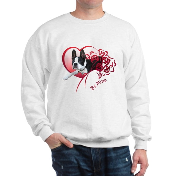 CafePress - Valentine Boston Terrier Sweatshirt - Crew Neck Sweatshirt
