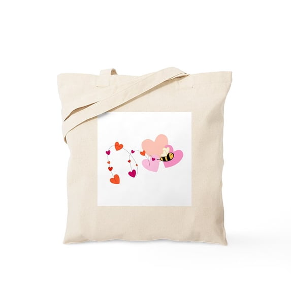 CafePress - Valentine Bumble Bee Tote Bag - Unisex Canvas Tote Bag, Beige, 1-Piece