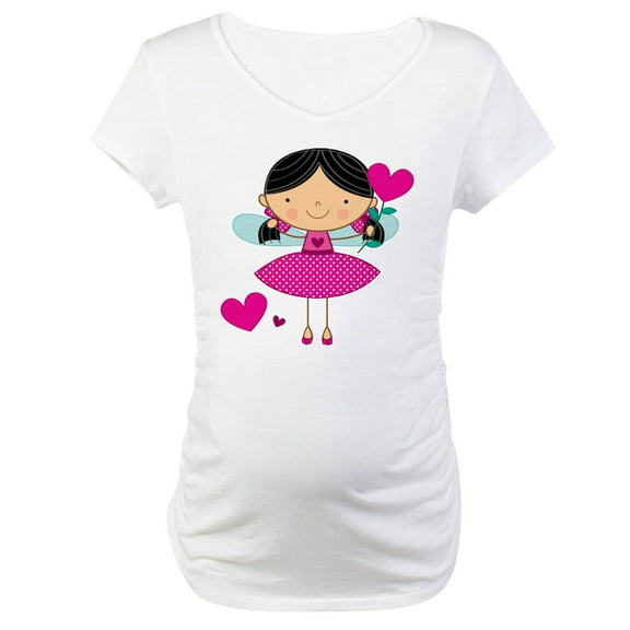 CafePress - Valentine Fairy Maternity T Shirt - Cotton Maternity T-shirt, Cute & Funny Pregnancy Tee