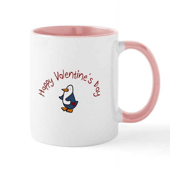 CafePress - Valentine Penguin Mugs - 11 oz Ceramic Mug - Novelty Coffee Tea Cup