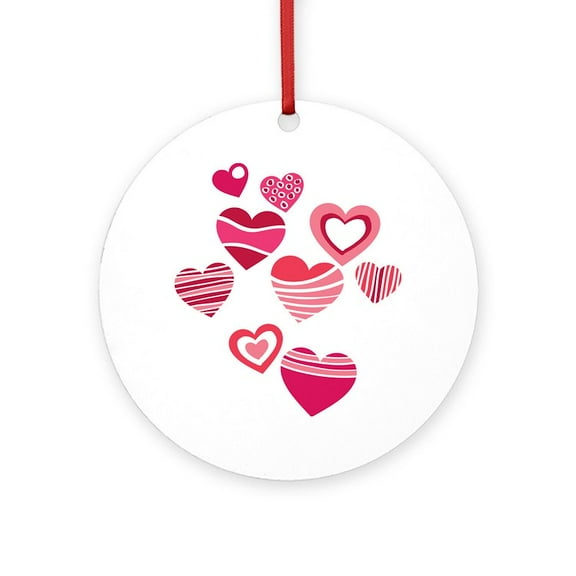 CafePress - Valentine -  Round Wood Ornament 4"