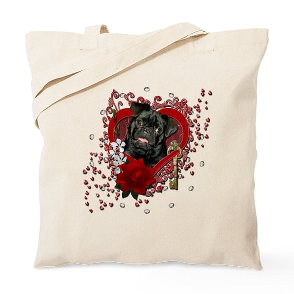 CafePress - Valentines Key To My Heart Tote Bag - Unisex Canvas Tote Bag, Beige, 1-Piece