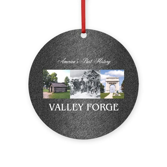 CafePress - Valleyforgesq -  Round Wood Ornament 4"