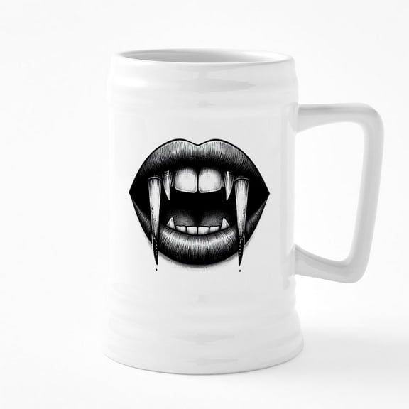 CafePress - Vampire Bite - 25 Ounce Ceramic White Beer Stein Mug