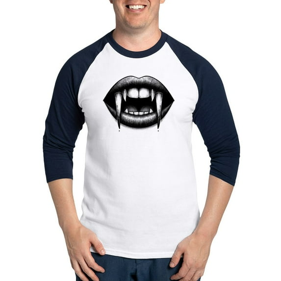 CafePress - Vampire Bite Baseball Jersey - Cotton Baseball Jersey, 3/4 Raglan Sleeve Shirt