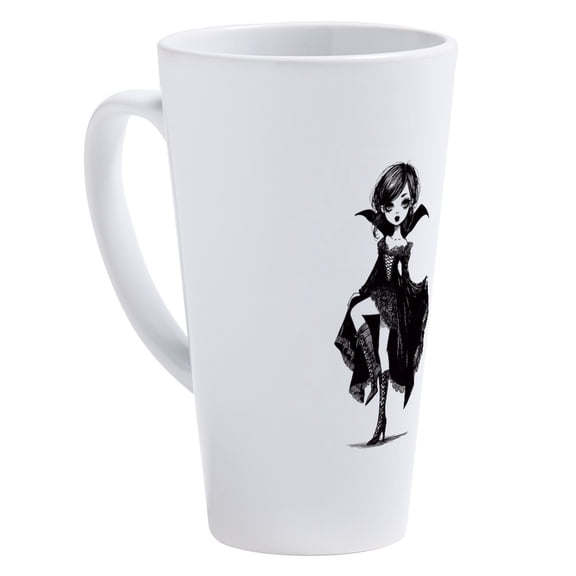 CafePress - Vampire Girl - 17 Oz White Ceramic Latte Mug