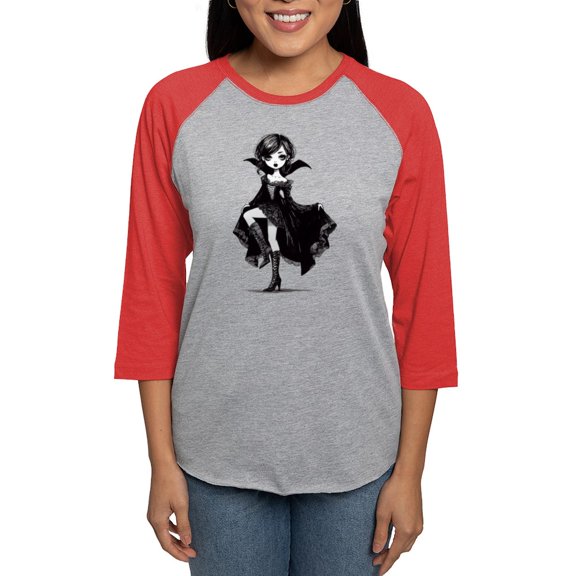 CafePress - Vampire Girl Long Sleeve T Shirt - Womens Baseball Tee