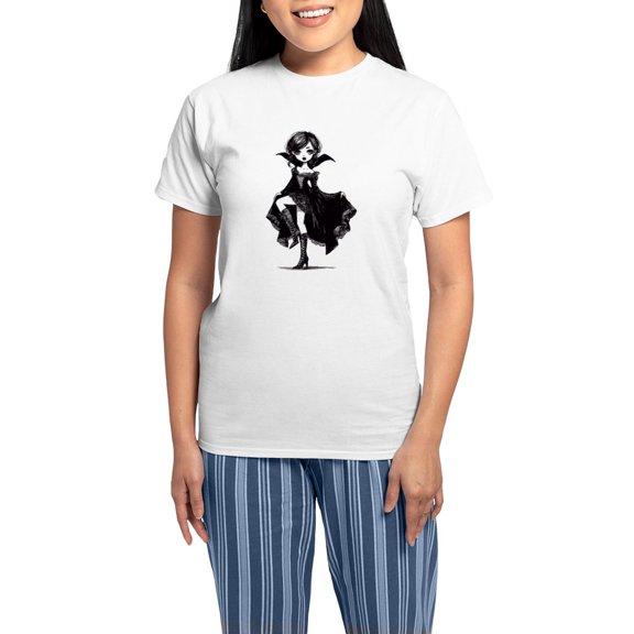 CafePress - Vampire Girl Pajamas - Women's Short Sleeve Print T-Shirt and Pants Light Cotton Pajama Set