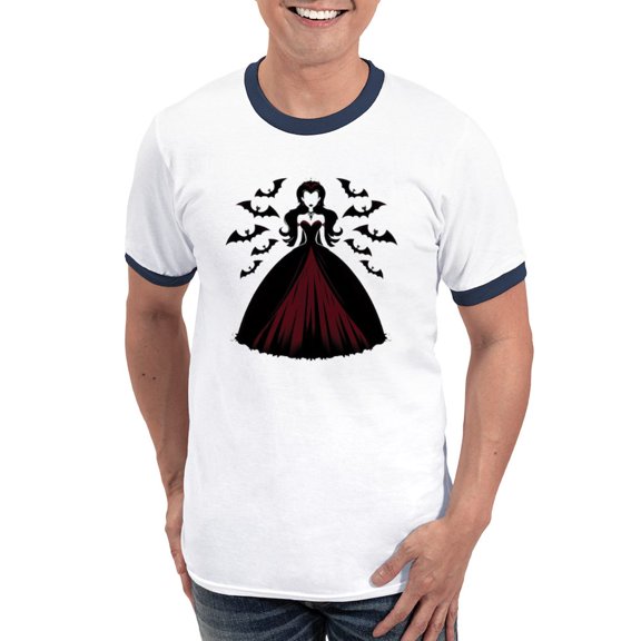 CafePress - Vampire Queen Men's Ringer T Shirt - 100% Cotton Ringed T-Shirt