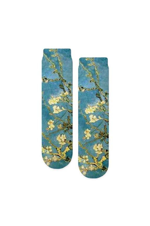 - Van Gogh Almond Blossoms - Unisex Novelty Printed Crew Adult Socks