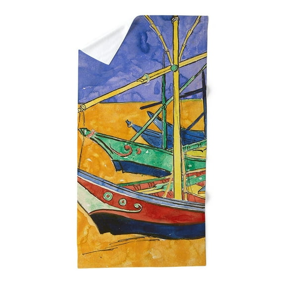 CafePress - Van Gogh Boats - Large Beach Towel, Soft 30"x60" Towel with Unique Design