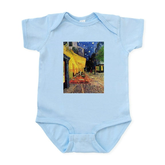 CafePress - Van Gogh, Cafe Terrace At Night Body Suit - Baby Light Bodysuit, Size Newborn - 24 Months