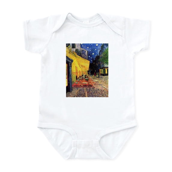 CafePress - Van Gogh, Cafe Terrace At Night Body Suit - Baby Light Bodysuit, Size Newborn - 24 Months