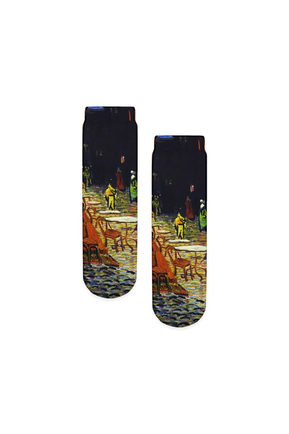 - Van Gogh Cafe Terrace At Night - Unisex Novelty Printed Crew Kids Socks