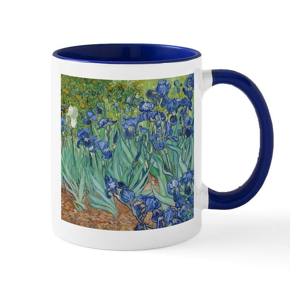 CafePress - Van Gogh Irises Mugs - 11 oz Ceramic Mug - Novelty Coffee Tea Cup