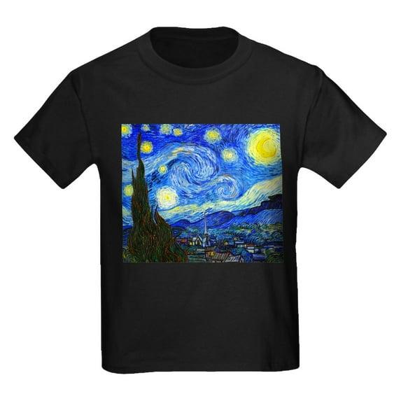 CafePress - Van Gogh Starry Night Kids Dark T Shirt - Dark T-Shirt Kids XS-XL