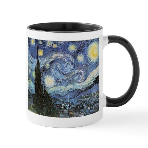 CafePress - Van Gogh Starry Night Mug - 11 oz Ceramic Mug - Novelty Coffee Tea Cup