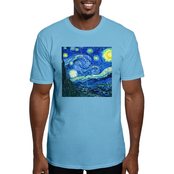 CafePress - Van Gogh Starry Night T Shirt - Fitted T-Shirt, Vintage Fit Soft Cotton Tee