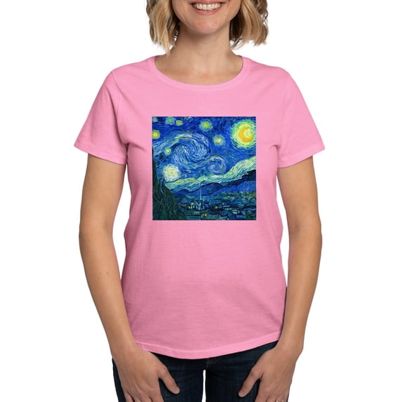 CafePress - Van Gogh Starry Night T Shirt - Women's Traditional Fit Dark T-Shirt