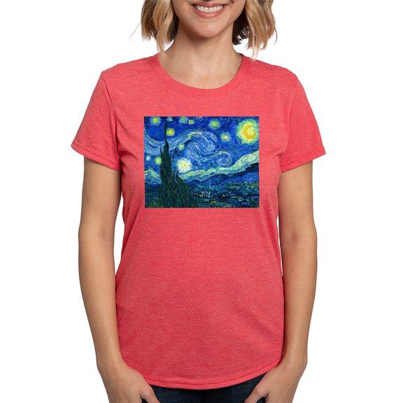 CafePress - Van Gogh Starry Night T Shirt - Womens Tri-blend T-Shirt