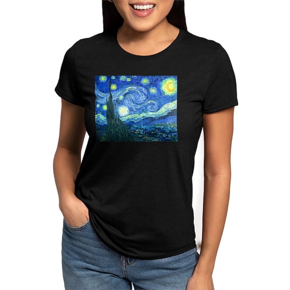 CafePress - Van Gogh Starry Night T Shirt - Womens Tri-blend T-Shirt