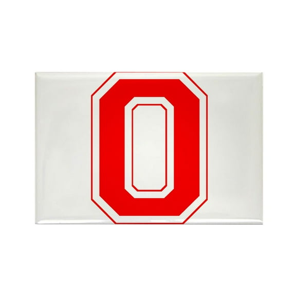 CafePress - Varsity Font Number 0 Red - Rectangle Magnet, 2"x3" Refrigerator Magnet