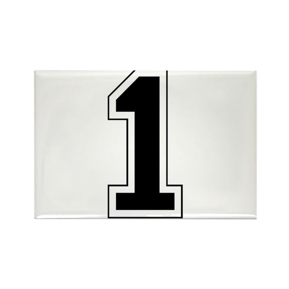 CafePress - Varsity Font Number 1 Black - Rectangle Magnet, 2"x3" Refrigerator Magnet