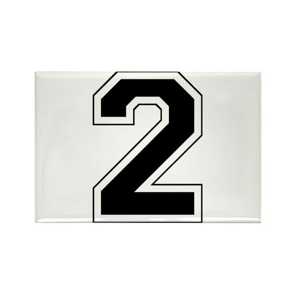CafePress - Varsity Font Number 2 - Rectangle Magnet, 2"x3" Refrigerator Magnet