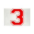 thumbnail image 1 of CafePress - Varsity Font Number 3 Red - Rectangle Magnet, 2"x3" Refrigerator Magnet, 1 of 3