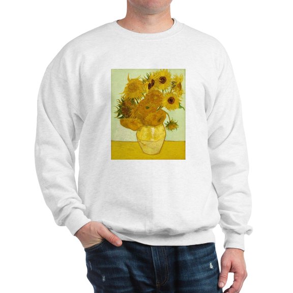 CafePress - Vase With Twelve Sunflowers By Vincent Sweatshirt - Crew Neck Sweatshirt