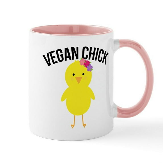 CafePress - Vegan Chick - 11 oz Ceramic Mug - Novelty Coffee Tea Cup
