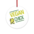 thumbnail image 1 of CafePress - Vegan Chick -  Round Wood Ornament 4", 1 of 2