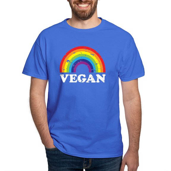 CafePress - Vegan Rainbow T Shirt - Men's Classic Graphic Cotton T-Shirt