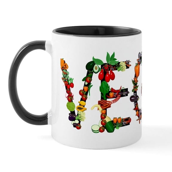 CafePress - Vegan Vegetable Mug - 11 oz Ceramic Mug - Novelty Coffee Tea Cup
