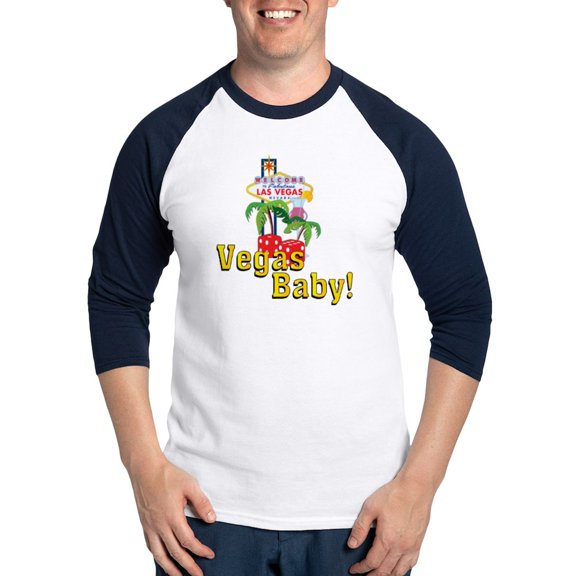 CafePress - Vegas Baby Final Baseball Jersey - Cotton Baseball Jersey, 3/4 Raglan Sleeve Shirt