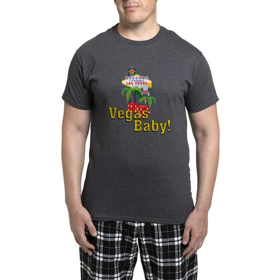 CafePress - Vegas Baby! Men's Dark Pajamas - Men's Loose Fit, Cotton - 2 Piece Pajama Set