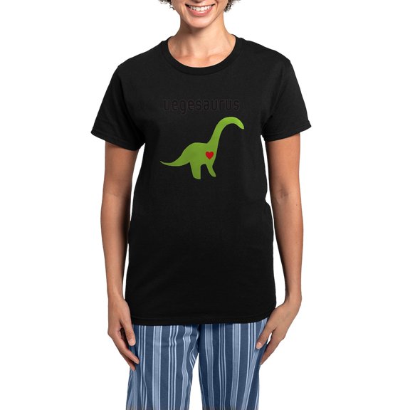CafePress - Vegesaurus Women's Dark Pajamas - Women's Short Sleeve Print T-Shirt and Pants Dark Cotton Pajama Set