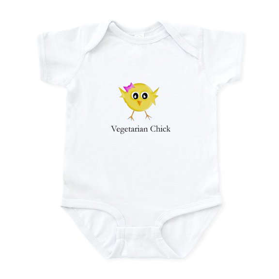 CafePress - Vegetarian Chick Infant Bodysuit - Baby Light Bodysuit, Size Newborn - 24 Months