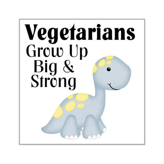 CafePress - Vegetarian Dinosaur Square Sticker 3 X 3 - Square Sticker 3" x 3"