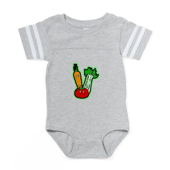 CafePress - Veggie Friends - Cute Infant Baby Football Bodysuit